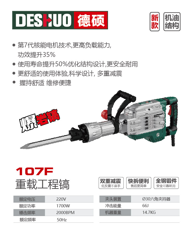 德硕品牌107F重载工程镐