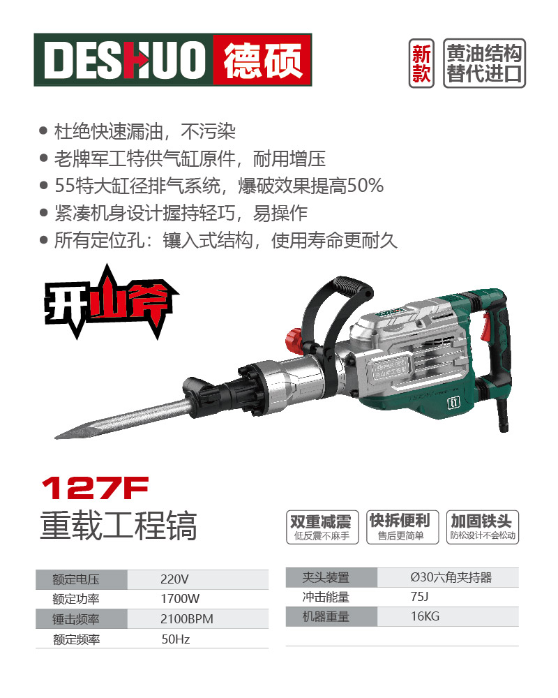 德硕品牌127F重载工程镐